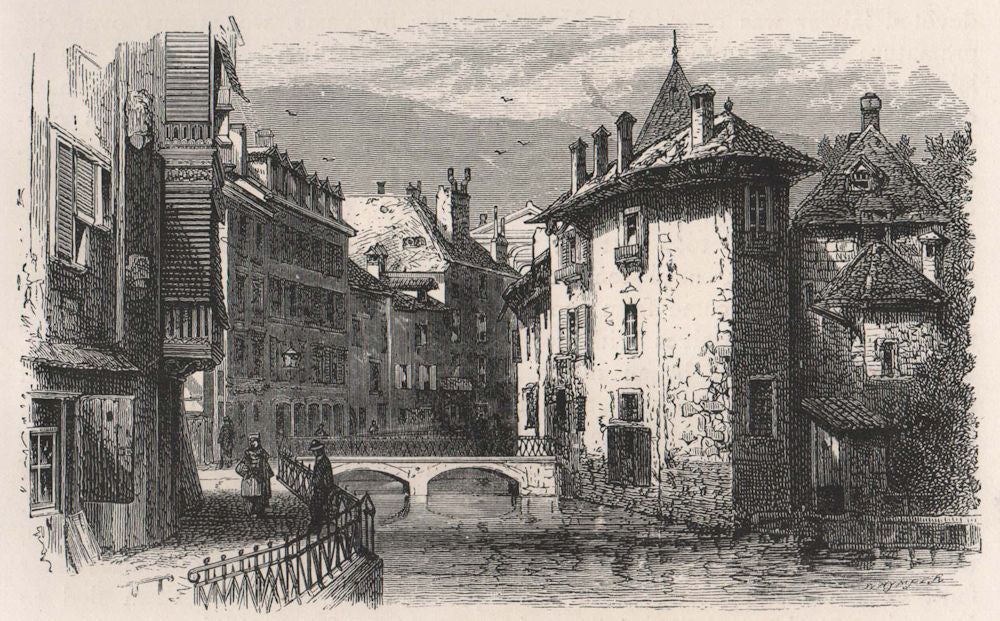 In Annecy, Haute-Savoie 1891 old antique vintage print picture